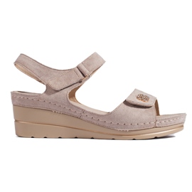 Beige sandaler med mocka brun