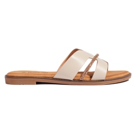 Eleganta beige flipflops för kvinnor