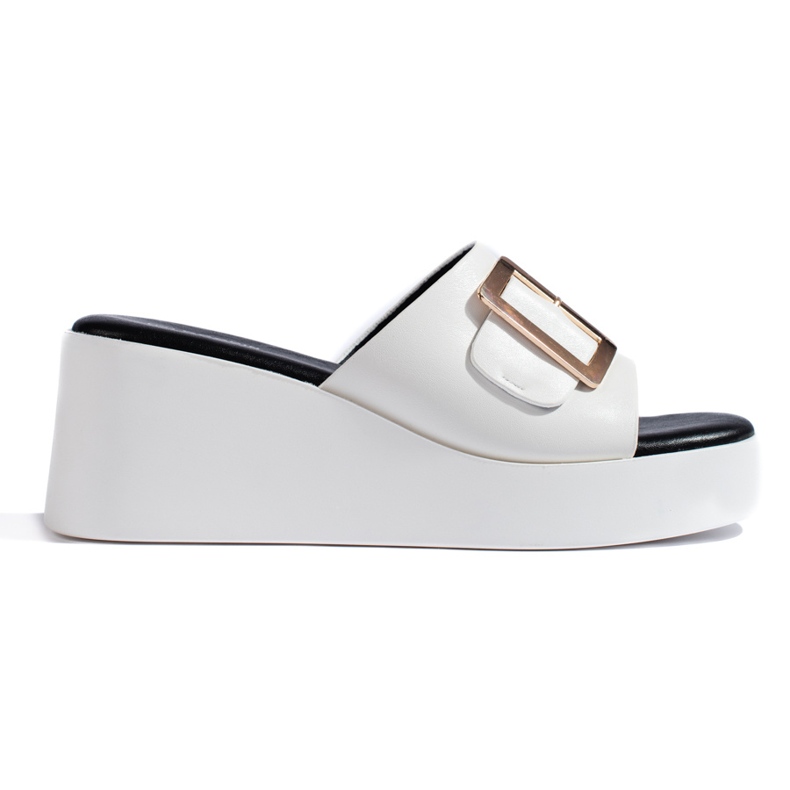 Vita damsandaler med kil