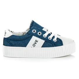 Kylie Barnens Love &amp; Peace sneakers blå