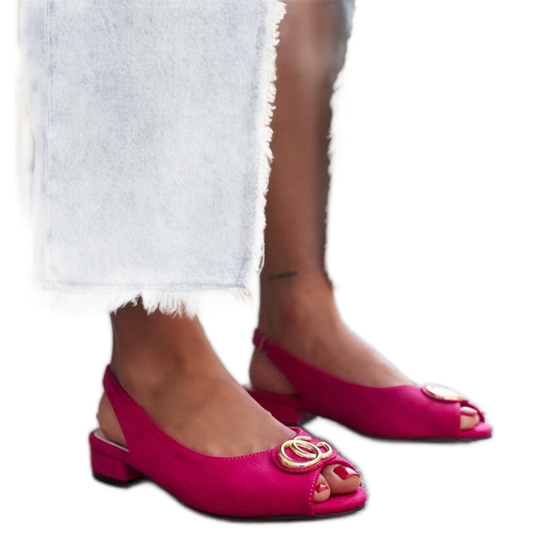 Warda läder innersula sandaler rosa