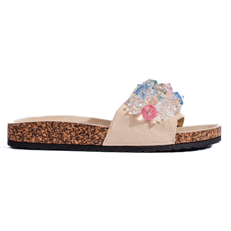 Damtofflor i beige mocka