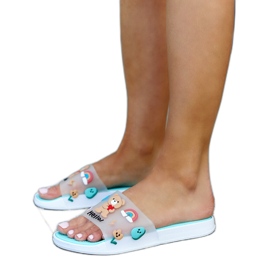 Mint tofflor med en gummi ovandel Diaspa blå