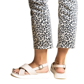 Beige Burnet platåsandaler