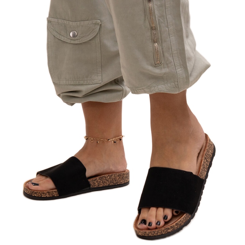 Klassiska flip-flops med Matilte korksula svart