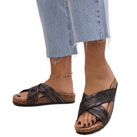 Tofflor med Ribera glans korksula svart