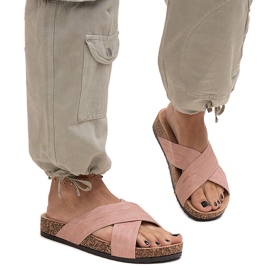 Tofflor med Ribera glans korksula rosa