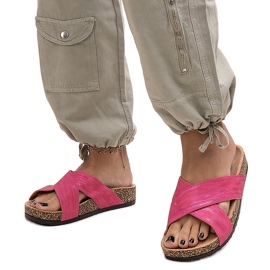 Tofflor med Ribera glans korksula rosa