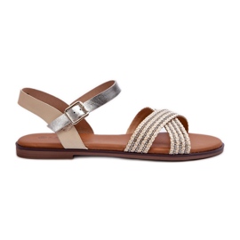 S.Barski MY923 Platta sandaler för kvinnor, beige