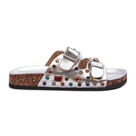 Dekorerade damflipflops med spännen S.Barski MY121 Silver