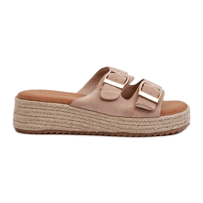 Damflip-flops med flätad Eco Mocka Beige Zaloemi