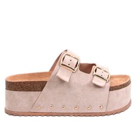 Galzai Khaki plattformstofflor i kork beige