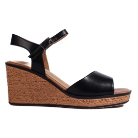 Svarta kilasandaler för kvinnor från Sergio Leone