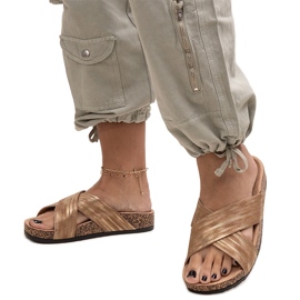 Tofflor med Ribera glans korksula brun