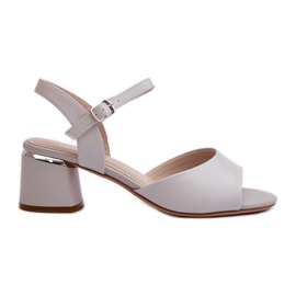 Lågklackade damsandaler Eco-läder Sergio Leone SK876 Grå