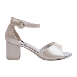 Vinceza 20100 Silver Läder Sandaler med hög klack silver-