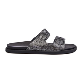 Glitterflip-flops för kvinnor med spännen 83530 Ipanema Follow Fem Black svart