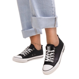 Svarta eko läder sneakers Big Star KK274096