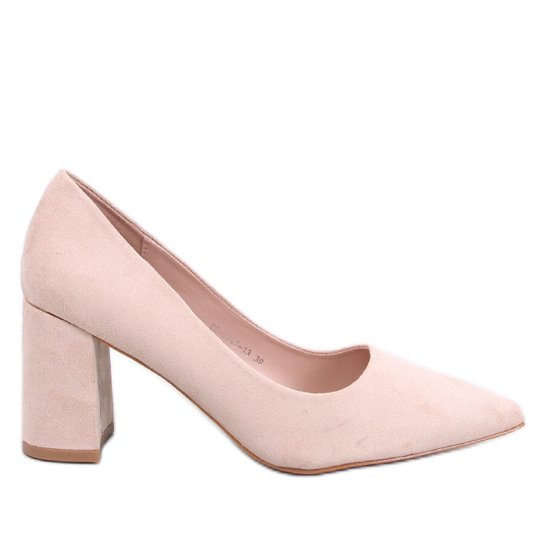 Clairay Beige pumps med bred häl