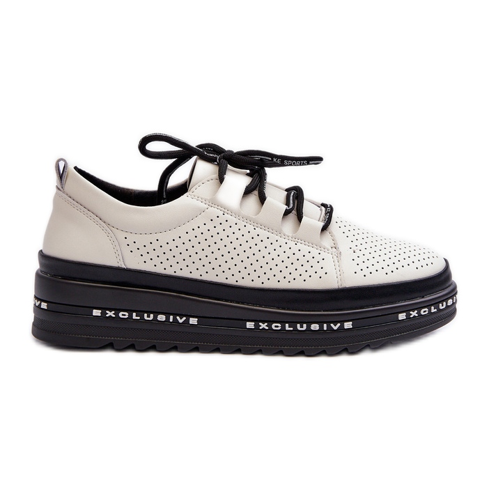 Skinnskor för kvinnor på plattformen S.Barski LR769A Beige