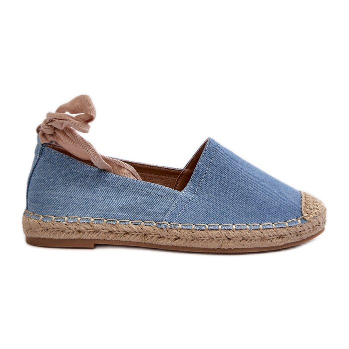 Blå Ismanne bundna denim espadrillor
