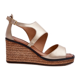 Klädersandaler för kvinnor Maciejka 06657-25 Guld gyllene