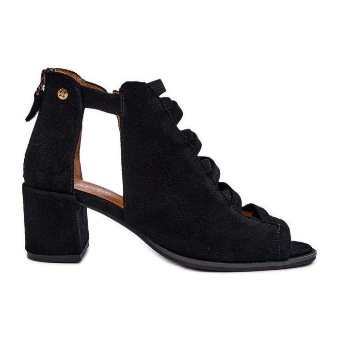 Mocka damsandaler med hög klack Maciejka 06456-01 Svart