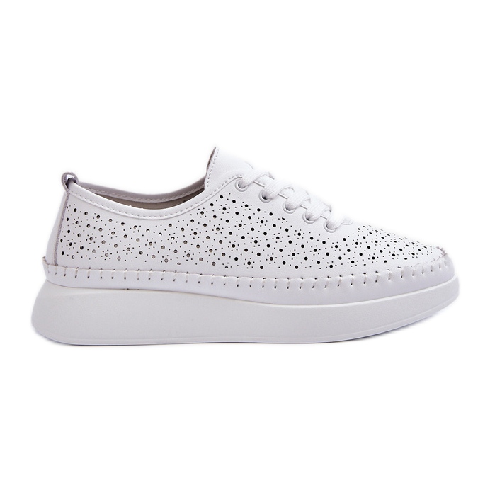 Läder Sneakers på S.Barski Platform LR278 White vit