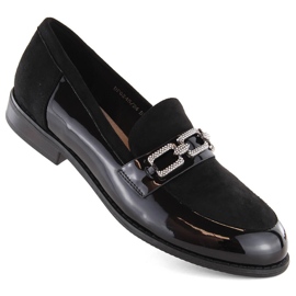 Svarta Filippo DP6245 dam loafers med cubic zirconia