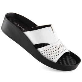 Silver flipflops för kvinnor med elastiskt band, blank silver, Sabatina 2318-4 silver-