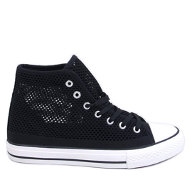 Mousse Black genombrutna high-top sneakers svart