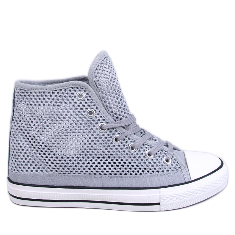 Mousse Grey genombrutna high-top sneakers grå