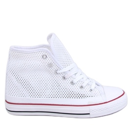 Mousse White genombrutna high-top sneakers vit