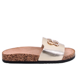 Ibanei LT.GOLD korktofflor med strass gyllene