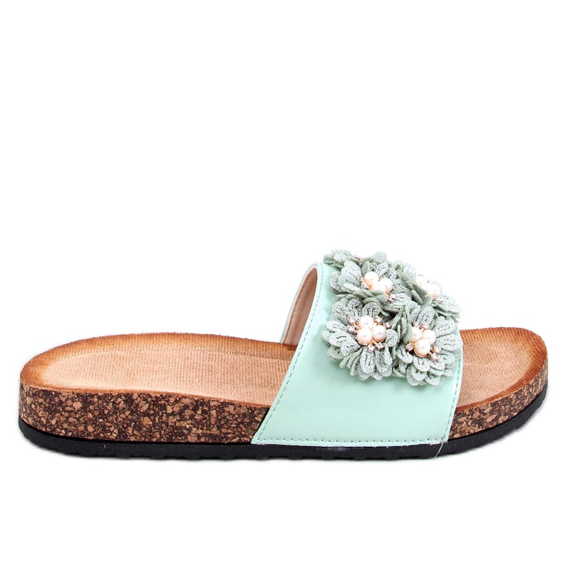 Emiles Gröna korktofflor med blommor