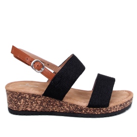 Wadoux Svarta sandaler i kork