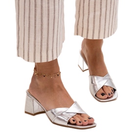 Silver Fanan flip-flops med hög klack silver-