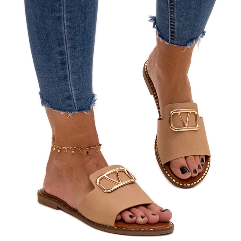 Beiga flipflops med Mariza-spänne beige