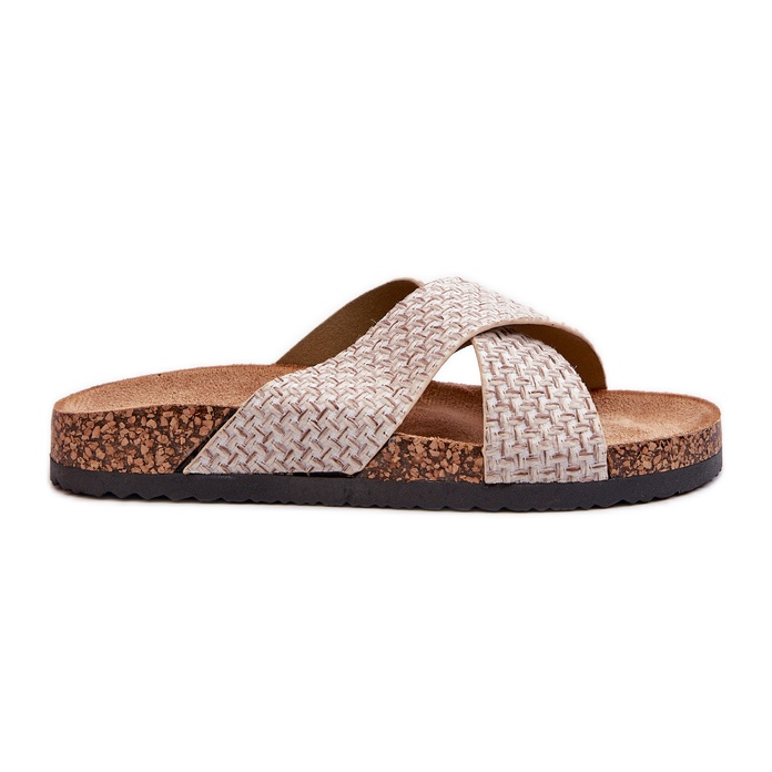 Damflip-flops på en korkplattform Beige Tesolen