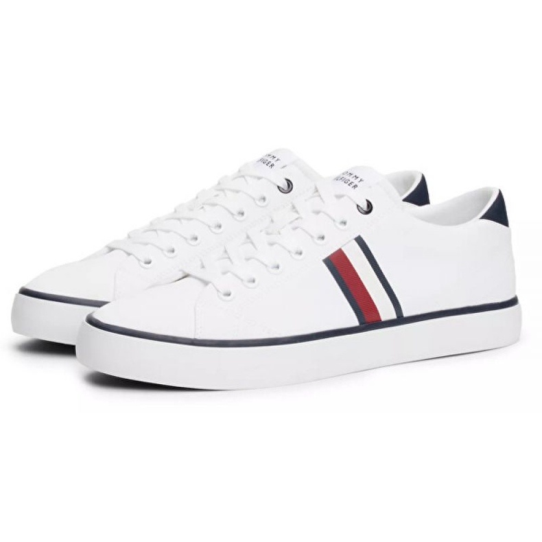 Tommy Hilfiger Hi Vulc Low Stripes Mesh skor FM0FM04946 Ybs vit