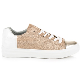 Kylie Knytna sneakers med glitter gul