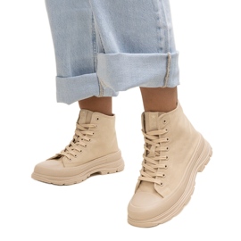 News Rosalinda höga beige massiva sneakers