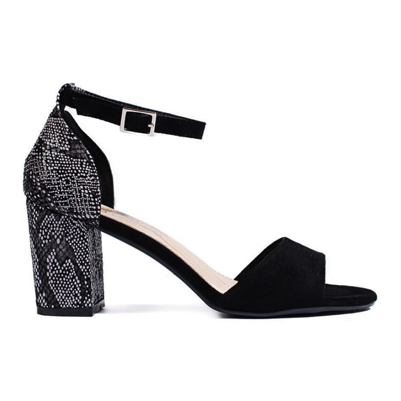 Sergio Leone Eleganta damsandaler i svart mocka