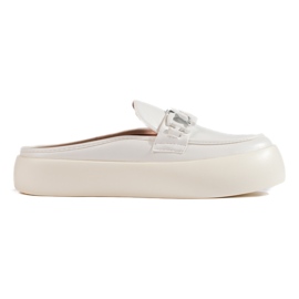 Vita plattformsflipflops för kvinnor