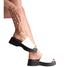Vita flip-flops på Big Star NN274022-plattformen
