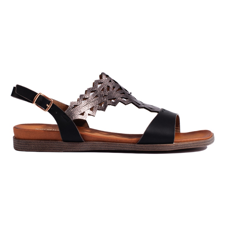 Genombrutna svarta damsandaler från Sergio Leone