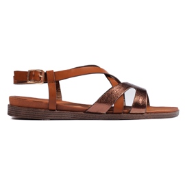 Bruna platta sandaler för kvinnor från Sergio Leone