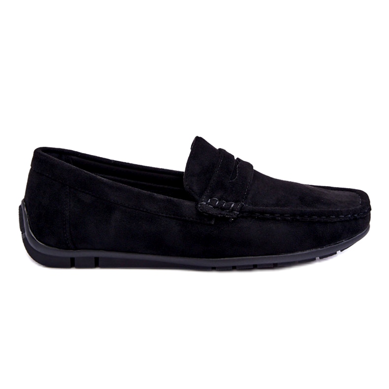 Confly Mäns mocka svarta loafers