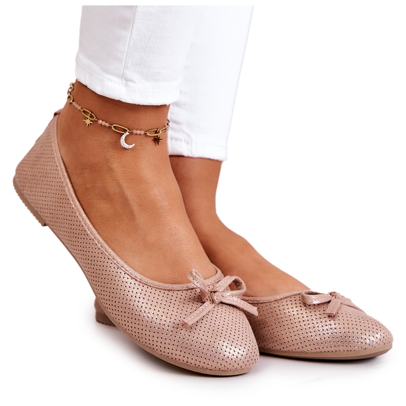 Evento Klassiska ballerinaskor för kvinnor, profilerad innersula, rosa