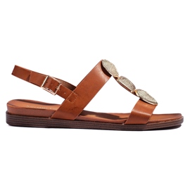 Bruna platta sandaler för kvinnor från Sergio Leone